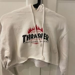 Thrasher cropped hoodie sweater